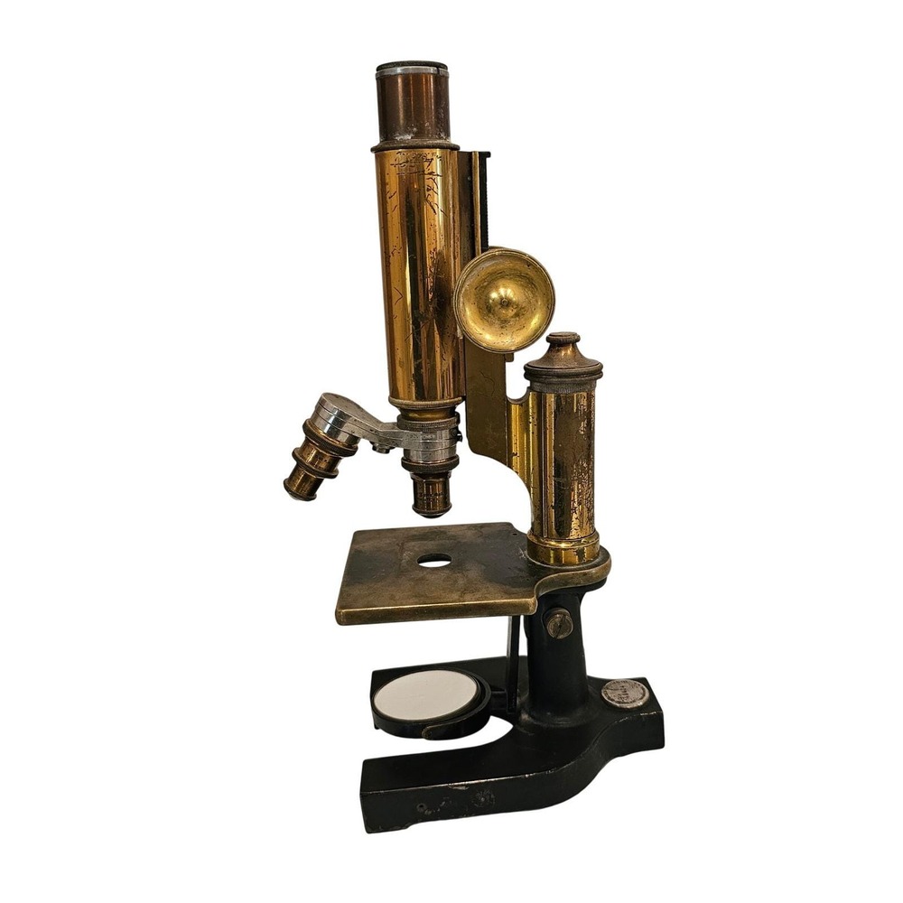 Antique Bausch & Lomb Optical Brass Microscope Rochester NY Serial 48484